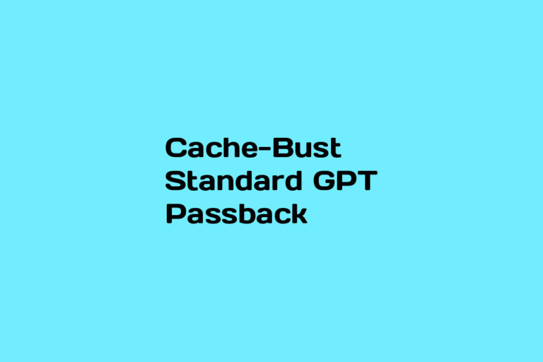 How to add a Cache-Buster to a Standard GPT Passback