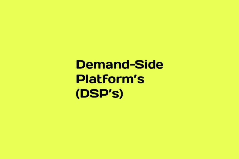 List of Demand-Side Platforms (DSP’s)