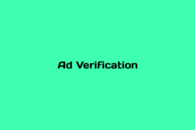 What is Ad Verification