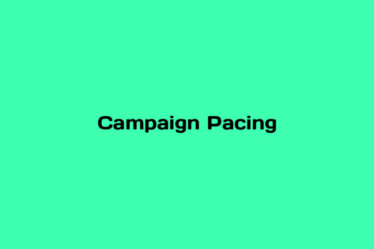 What is Campaign Pacing