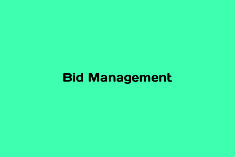 What is Bid Management
