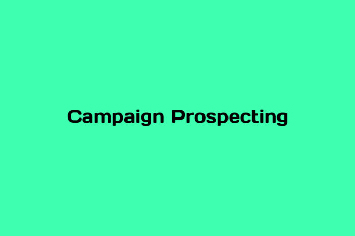 what is campaign prospecting