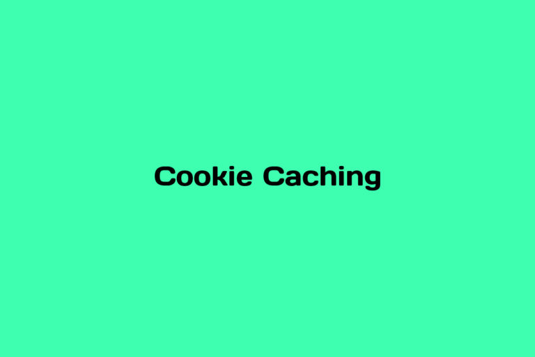 What is Cookie Caching