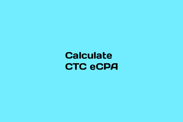 How to calculate CTC eCPA