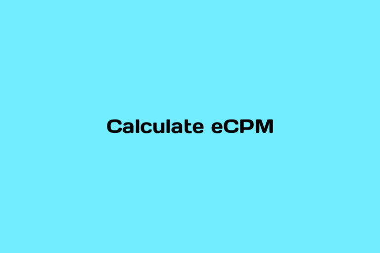 How to calculate eCPM