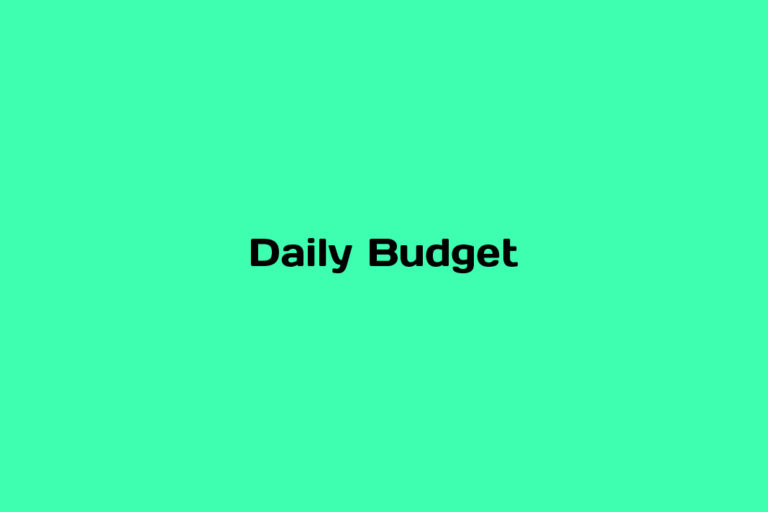 What is Daily Budget