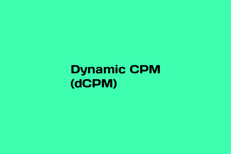 What is Dynamic CPM (dCPM)