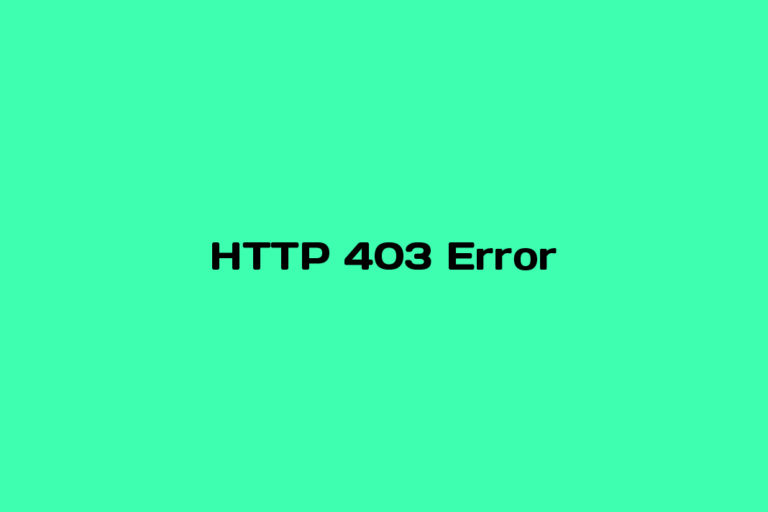 What is HTTP 403 Error