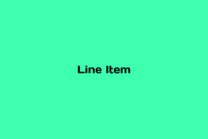What is Line Item