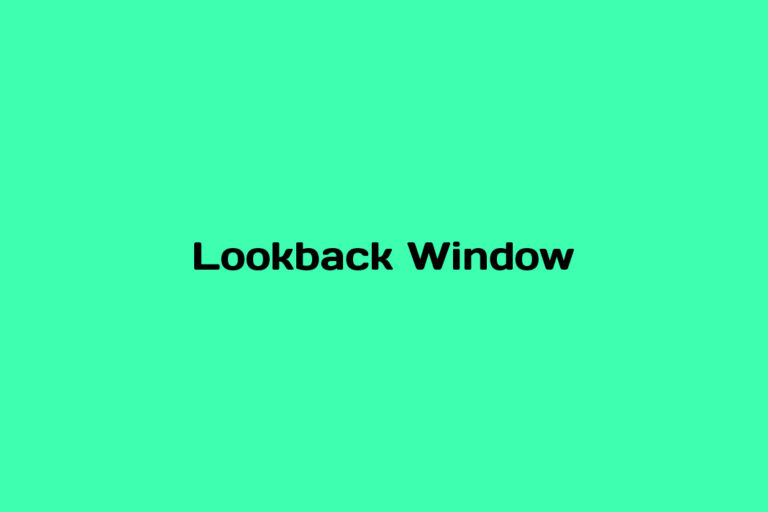 What is Lookback Window