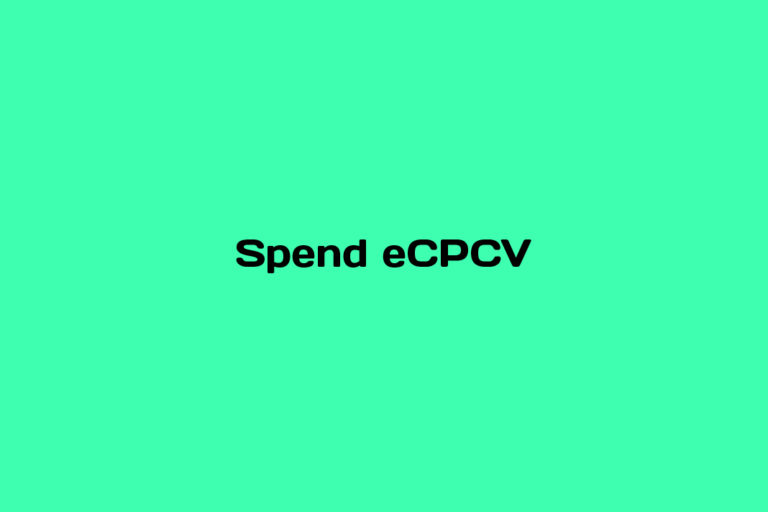 What is Spend eCPCV