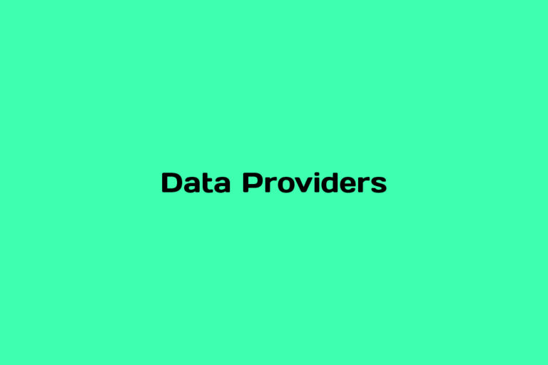What is Data Providers