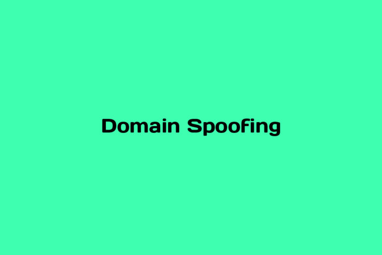 What is Domain Spoofing