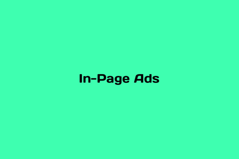 What is In-Page Ads