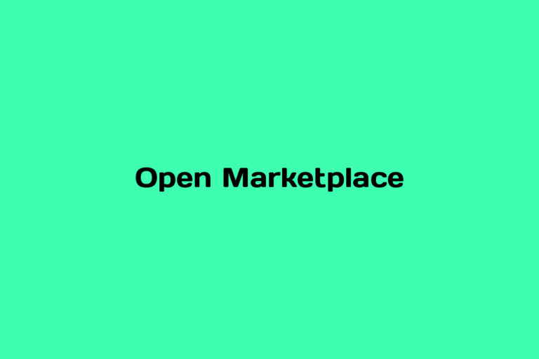 What is Open Marketplace