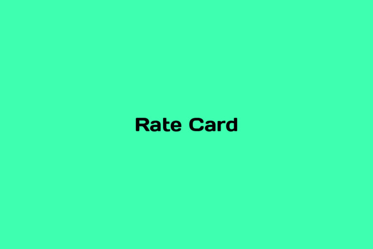 What is Rate Card