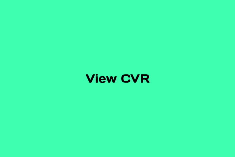 What is View CVR
