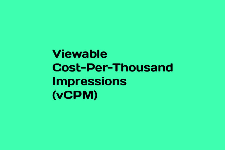 What is Viewable Cost-Per-Thousand Impressions (vCPM)