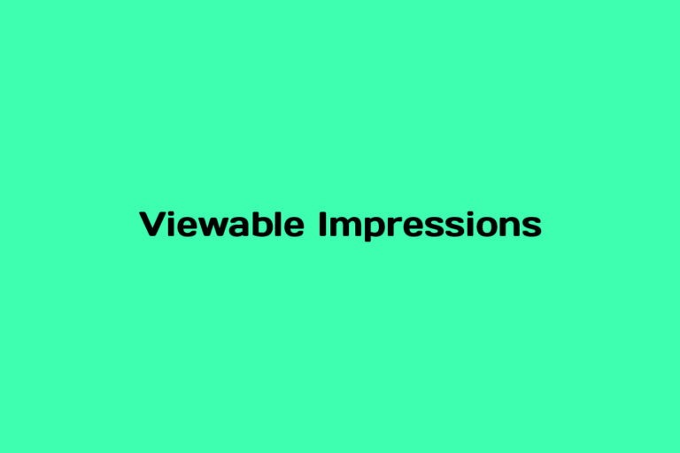 What are Viewable Impressions